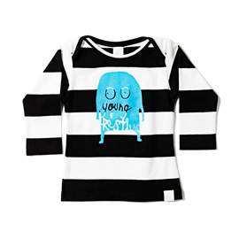 Minti Baby Envelope Tee Young & Restless Black/White Stripe